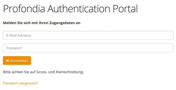 Neues Passwortmanagement auf allen Profondia-Portalen